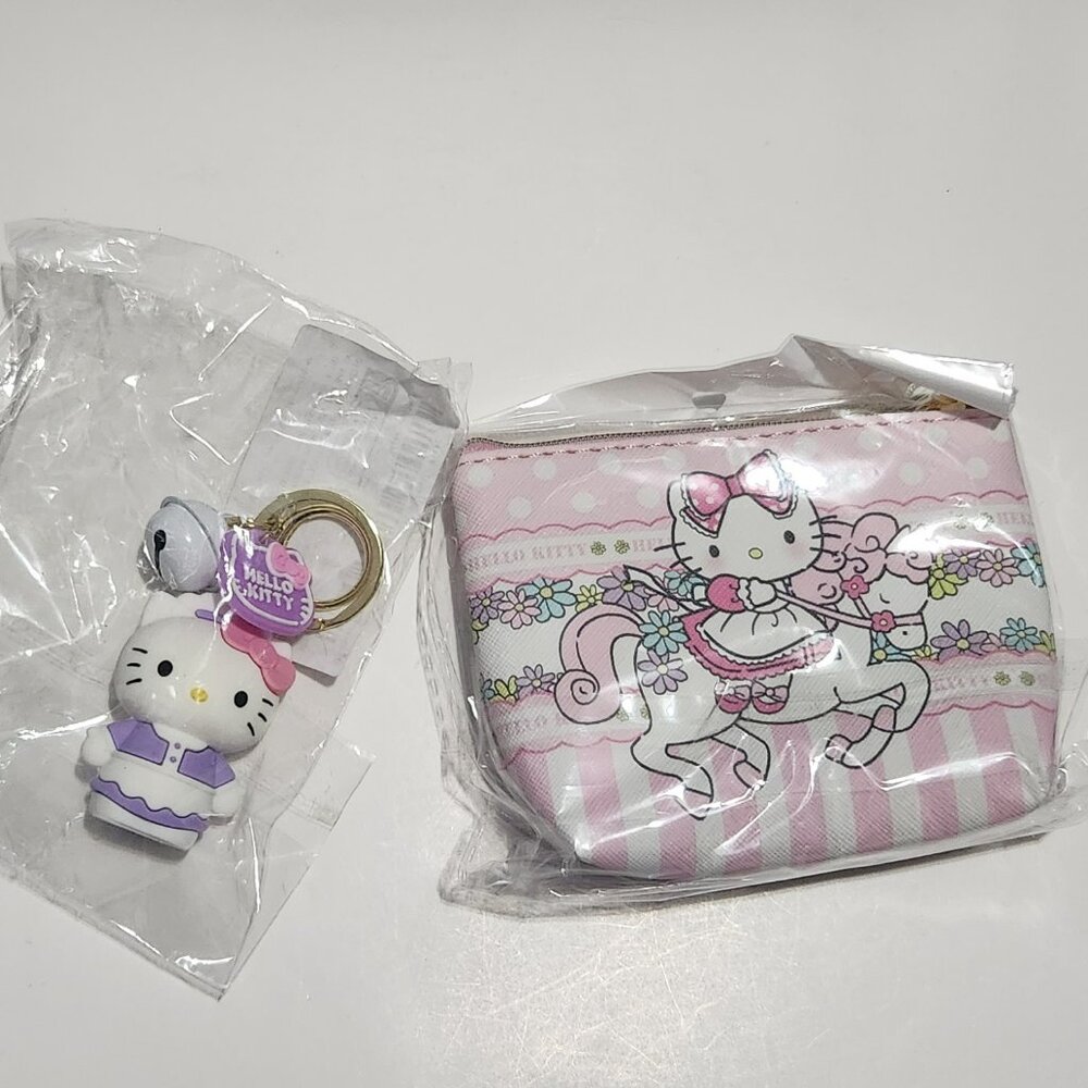 Hello kitty keychain and coin pouch bundle